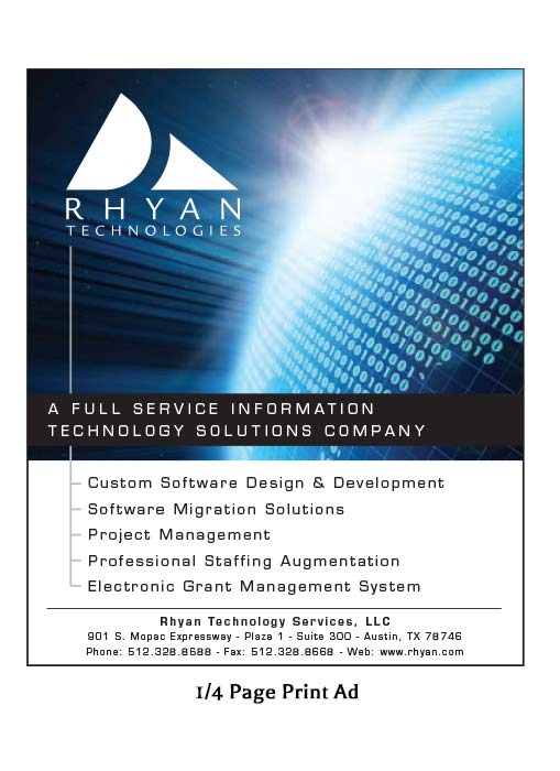 1/4 Page Rhyan Technologies Ad
